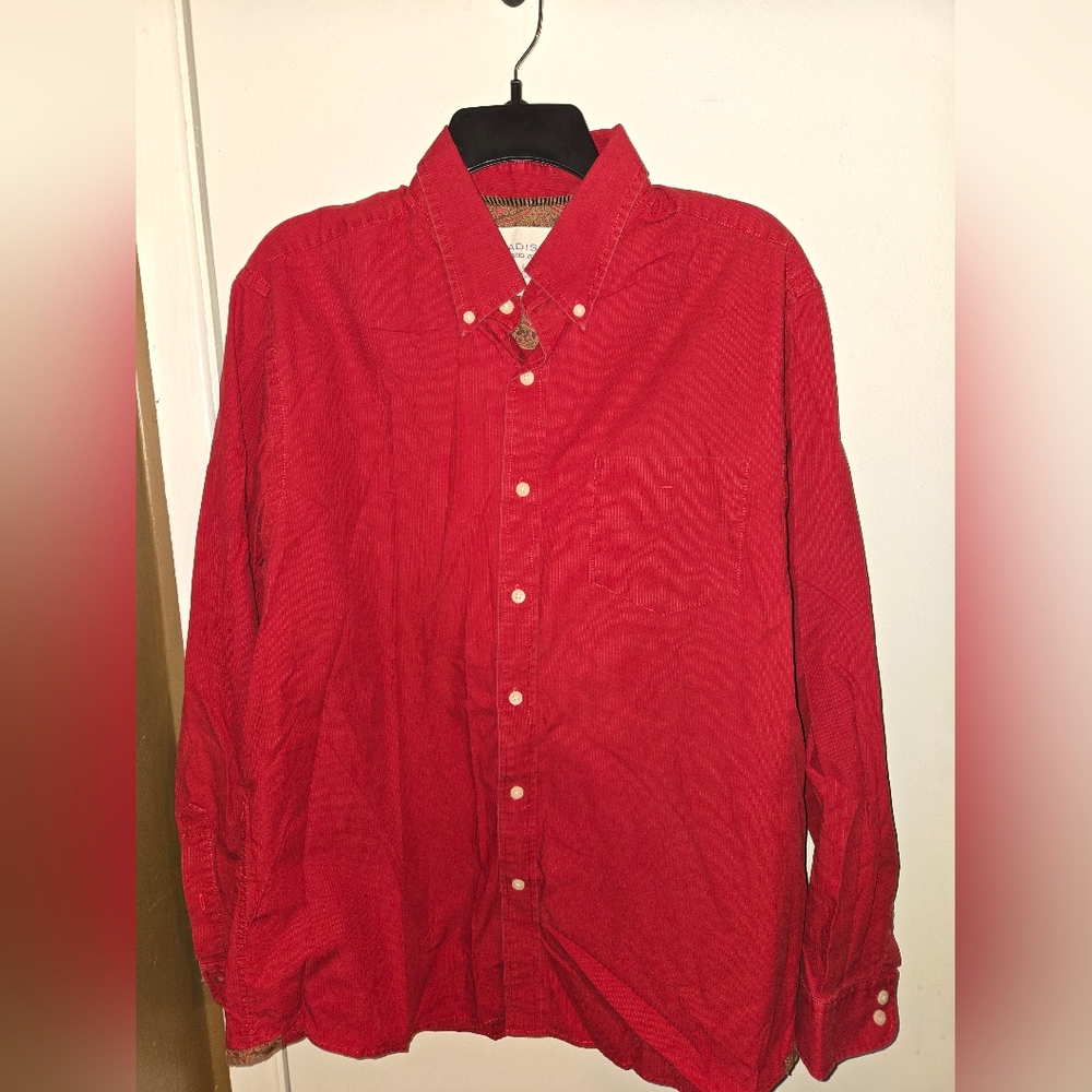 Madison Red Casual Button Down Shirt